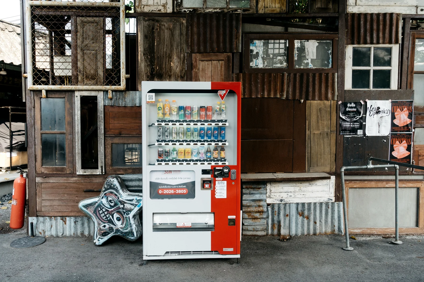 Vending machine in an urban setting